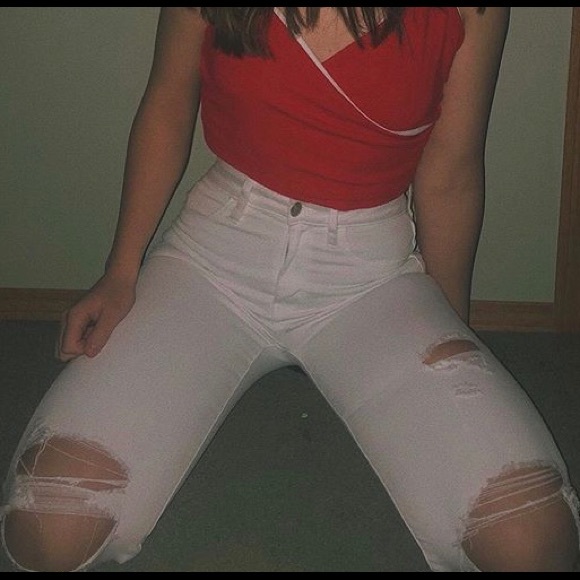 White Ripped Jeggings (extra stretch) - Picture 3 of 3